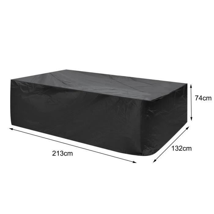 Housse de protection table de jardin étanche Housse Meuble Bâche polyester 420D - 213*132*74cm