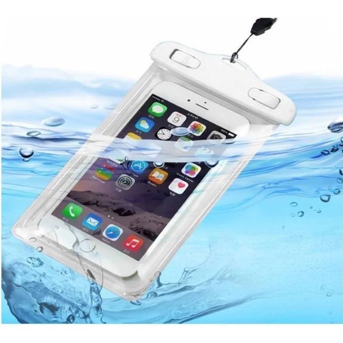 Housse etui, Pochette étanche blanc waterproof pour téléphone Xiaomi Redmi Note 9 Pro 6.67\