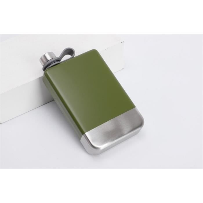 Flasques,Bouteille de 9oz 304 en métal pour boire ou boire de l'alcool,accessoire pour cadeau de demoiselle - Type Army Green