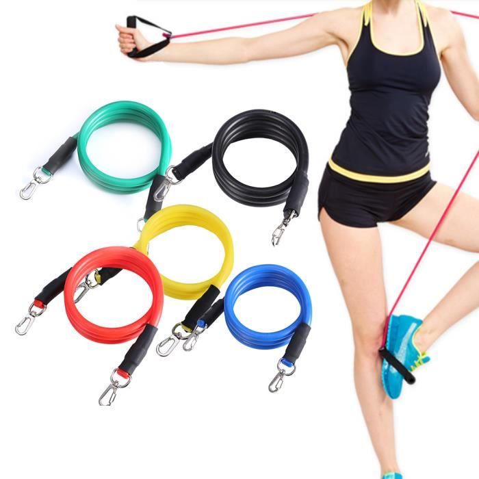 Bande de Résistance de Musculation Exercice Élastique Tube pour Fitness d'Exercice Lot de 11pcs