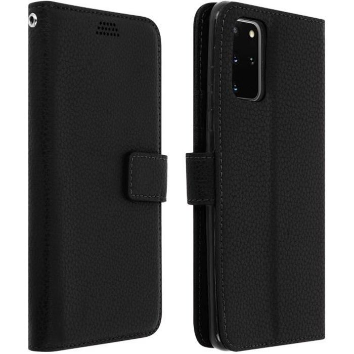 Housse Samsung Galaxy S20 Plus Étui Folio Porte carte Support Vidéo - noir Noir