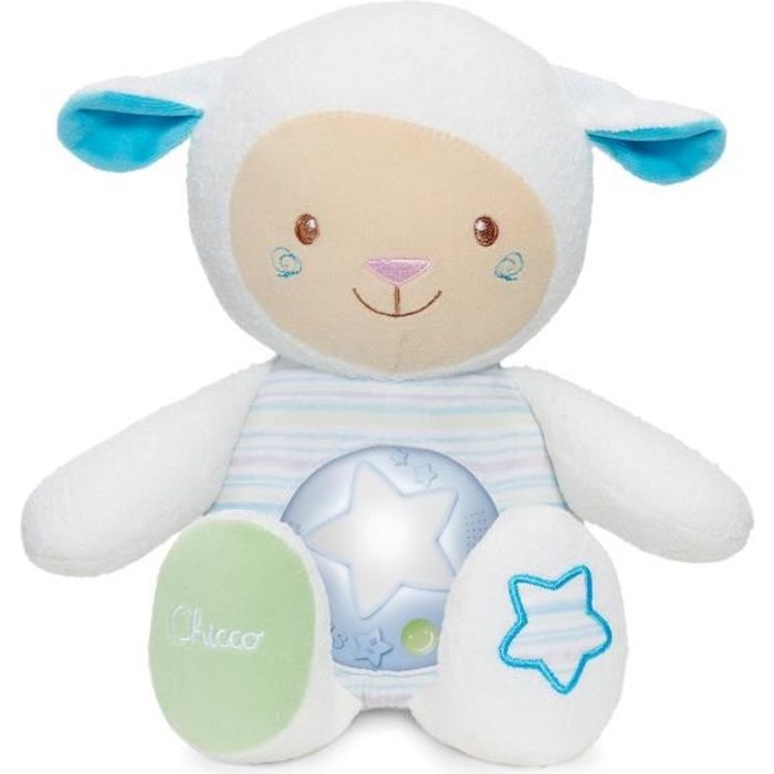 CHICCO Peluche musicale Mouton Tendres mots doux - Bleu