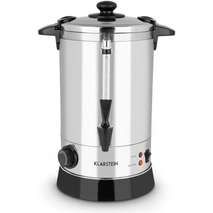 Klarstein Geysir Distributeur boissons chaudes avec robinet pour 30 tasses - température réglable 30–110 °C - 950W - inox