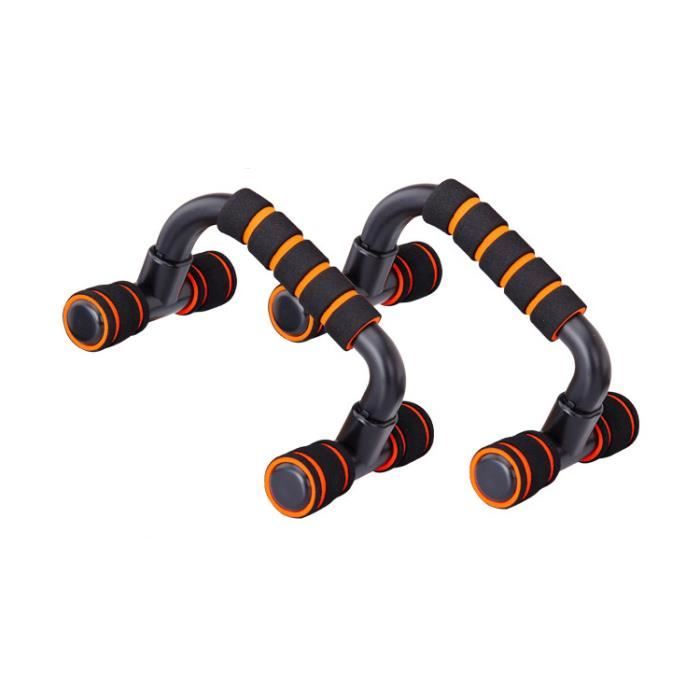 Poignées d'appui pour Pompe-Push-Up Bars Dispositif pour Musculation - Assistance push-up fitness - Orange noir