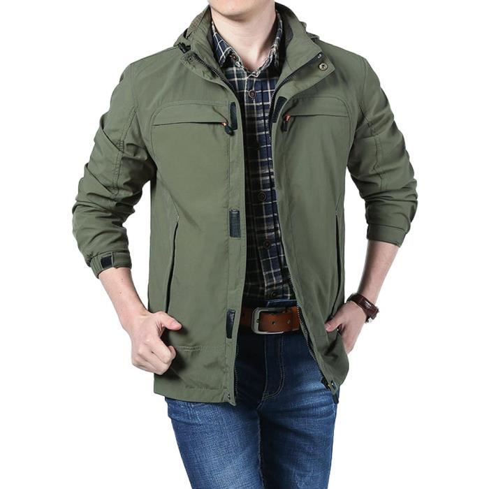 Veste Imperméable Homme Alpinisme à Capuche Casual Veste Technique Respirant