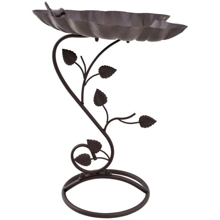 Bain d'oiseaux abreuvoir pour oiseaux dim. 38,5L x 31l x 54H cm métal bronze antique