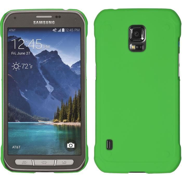 Coque Rigide pour Samsung Galaxy S5 Active - gommée vert