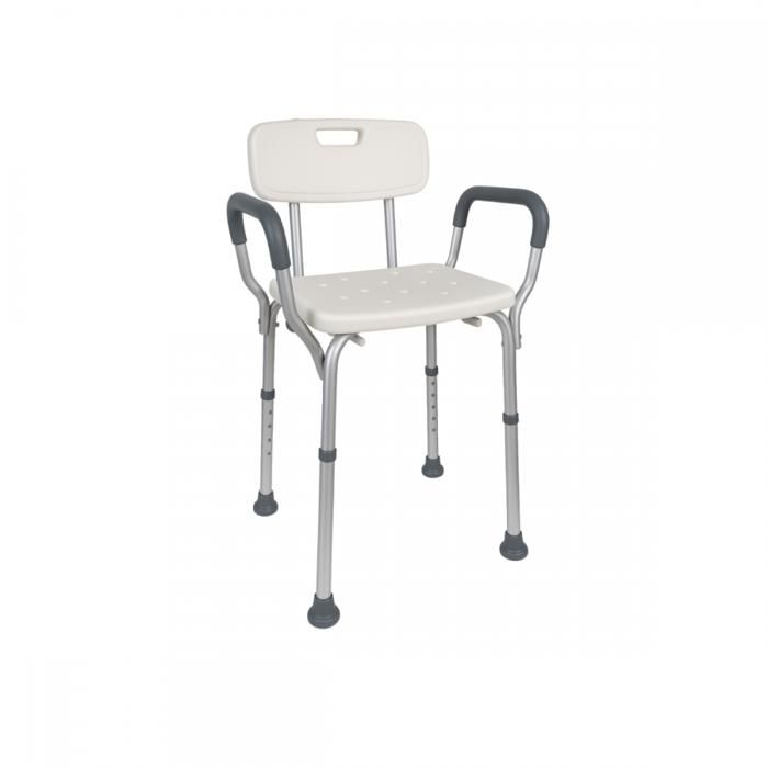 Chaise de douche/ salle de bain - Réglable en hauteur avec dossier - Puerto - Mobiclinic