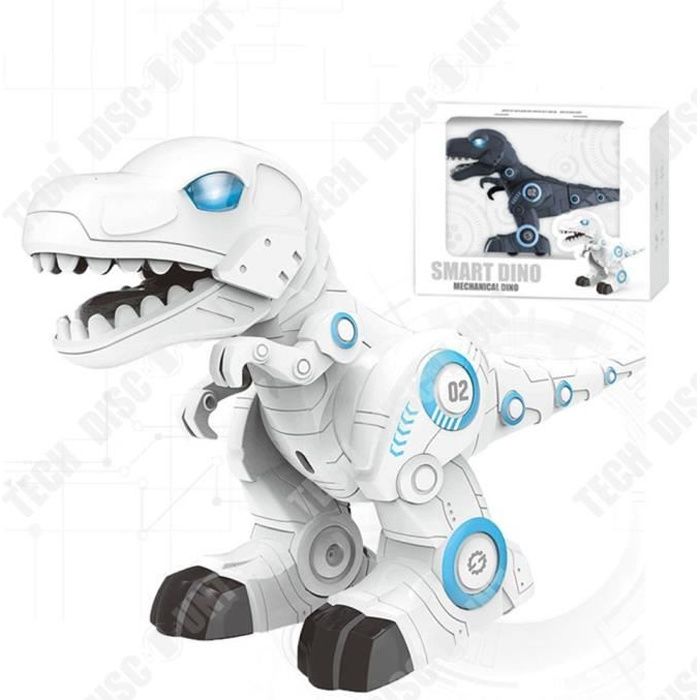 TD® Robot dinosaure mécanique intelligent télécommandé avec puzzle lumière et musique jouet pour enfants télécommandé électrique