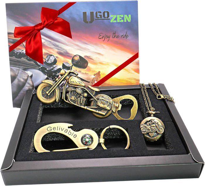 Ouvre Bouteille Décapsuleur à Bière Moto , Coffret Cadeau Original pour Homme , Idée Cadeau Motard pour Noel Anniversaire Fete pere