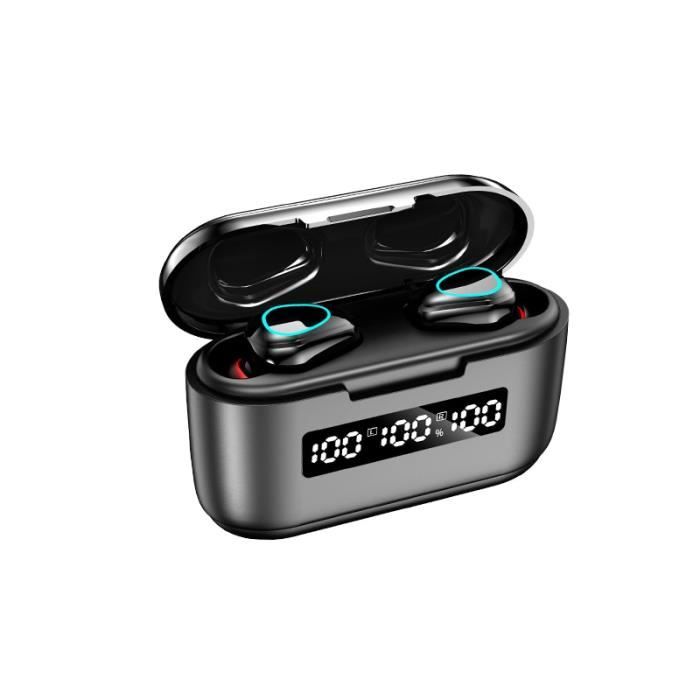 Black -Écouteurs sans fil Bluetooth TWS,batterie 3500mAh,casque d'écoute étanche,hi fi 9D stéréo,oreillettes avec Microphones