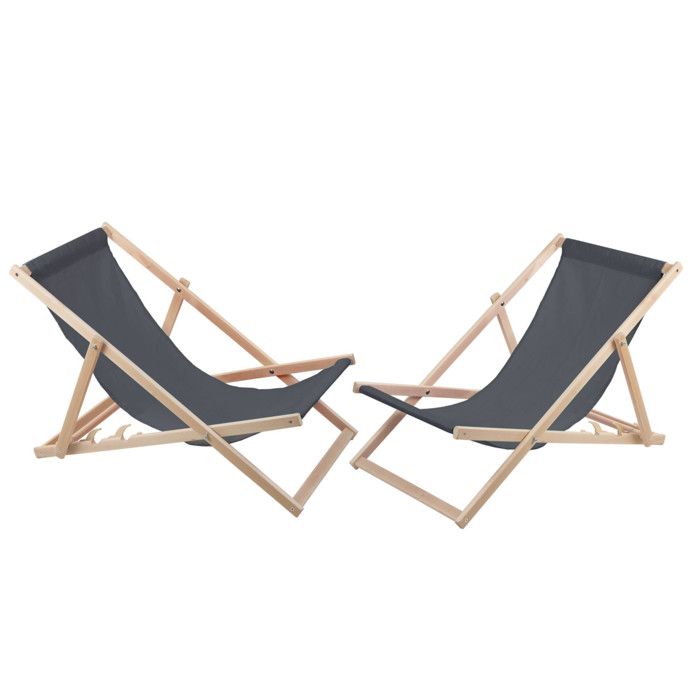 Lot De 2 Chaises Longues Miniatures En Bois Pliables – Pour Poupée – Décoration Jardin – échelle 1:12 – Intérieur/extérieur