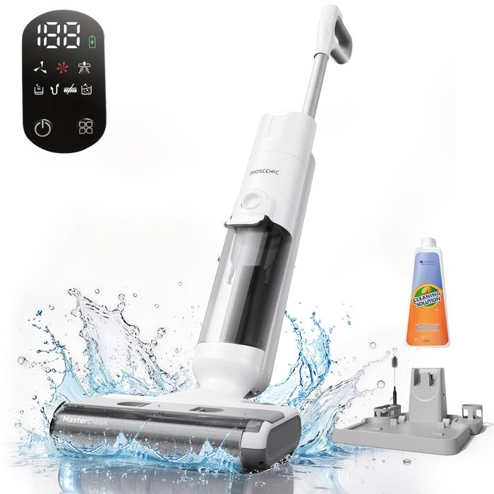 PROSCENIC F10 Ultra Aspirateur laveur sans fil -Sec/humide -Brosse à bord 0.7mm - Réservoir 1.3L -Ecran LED - Auto nettoyage 60min - Proscenic