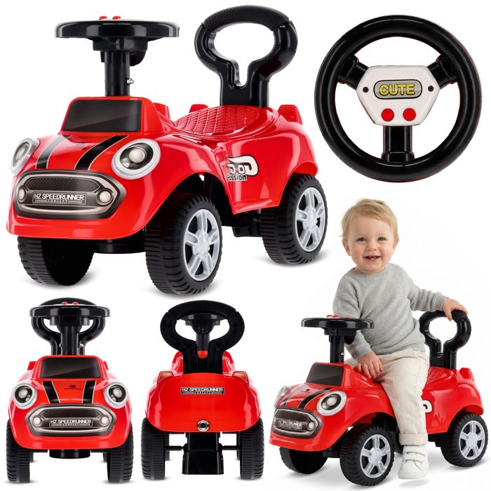 Porteur Enfant 1-3 Ans SOARS Voiture Évolutive 3 En 1 Rose - Capot & Poignée Amovibles