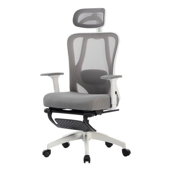 Sevencomfort-Chaise de bureau ergonomique avec siège réglable-chaise de bureau respirante avec support lombaire-charge 115KG-gris