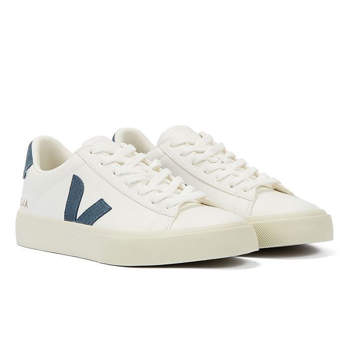 Veja Baskets en Cuir Blanc/Bleu pour Femme - EUR 41