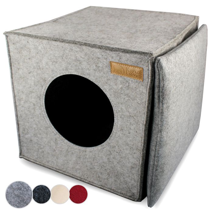Meilleurs prix pour Cave à chat pour étagère - KaraLuna - Lit pour chat Panier Lit Accessoires Cachette Dormir Niche Panier Coussin Maison (gris clair)