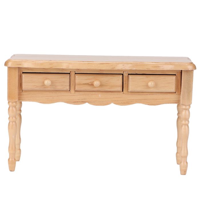 Table Basse Miniature FONGKNOX – Bois De Bouleau – Échelle 1:12 – 9,1x4,4x4,2 Cm – Maison De Poupée
