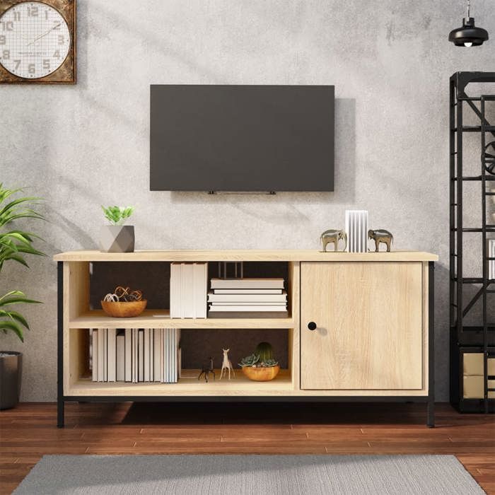 Meuble TV/Meuble HIFI - CLOUD - chêne sonoma - 100x40x45 cm - bois dingénierie S34
