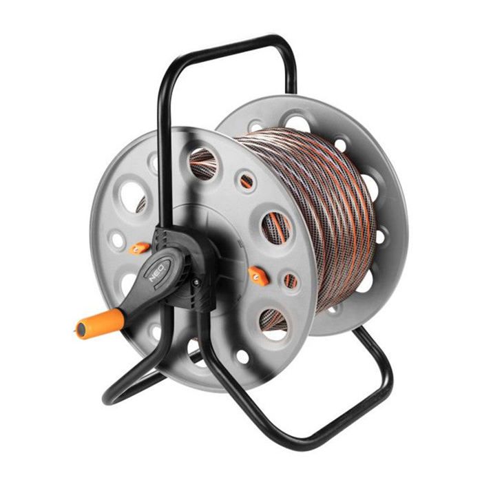Support pour tuyau darrosage NEO TOOLS 15-790 structure métallique jusquà 100 m de tuyau 1/2