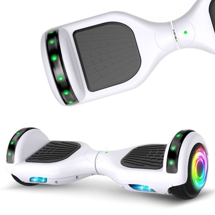 Hoverboard Tout Terrain Bluetooth Et Lumière 6,5 Pouces Auto Equilibrant Puissant 700w Violet Galaxie Pour Enfant Adulte