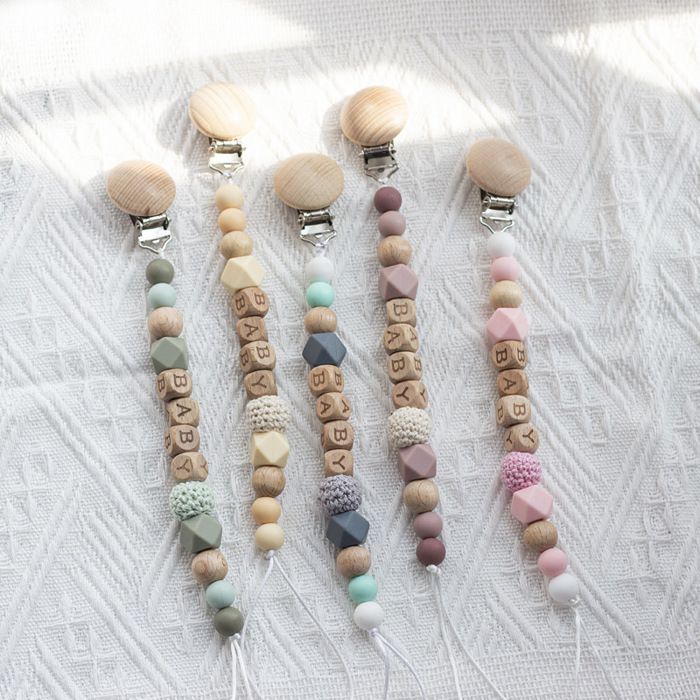 3 Attaches-tétines En Silicone Doux - Clip & Chaîne Anti-perte Pour Bébé - Idéal Poussette, Siège Auto, Voyage