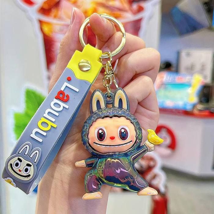 Porte-clés Peluche Labubu BB ANGELL Avec Tenue Mac Do - Neuf Sous Blister, Série 2024