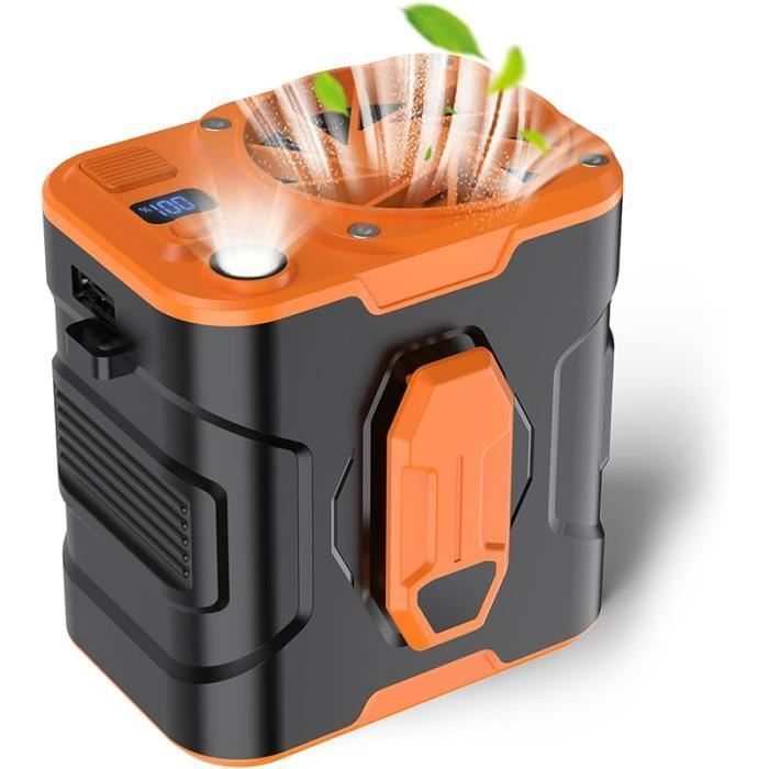 Ventilateur à clip de ceinture - KEEJAA - 10000mAh - 3 vitesses - Orange Orange Orange VENTILATEUR