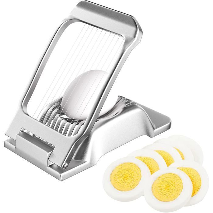SULIUDAJI Coupe-Oeufs Professionnel En Aluminium - Trancheur Œufs Durs, Kiwis, Fraises Avec 10 Fils Inox Stables