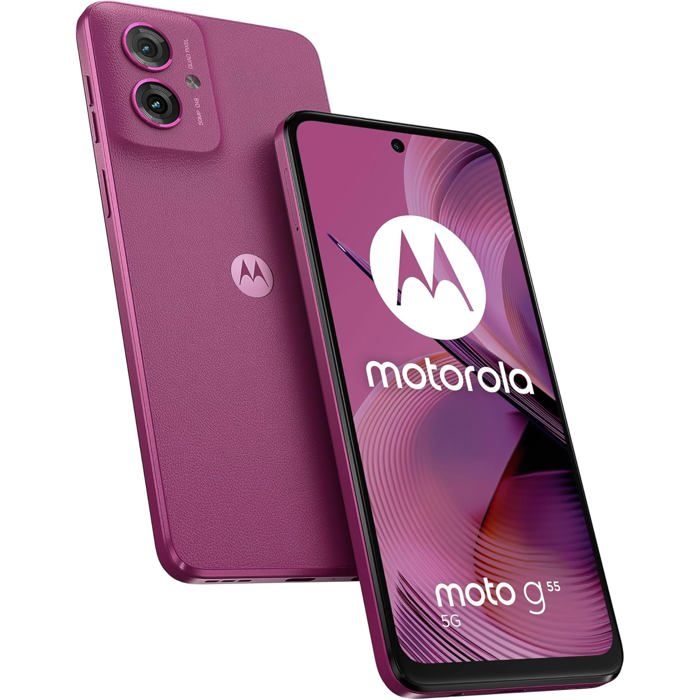 Motorola Moto G55 5G Smartphone écran FHD+ 6 49" appareil photo 50 Mpx 8 5000 mAh Android 14 fumé cuir synthétique végétalien avec étui de protection - vue 8