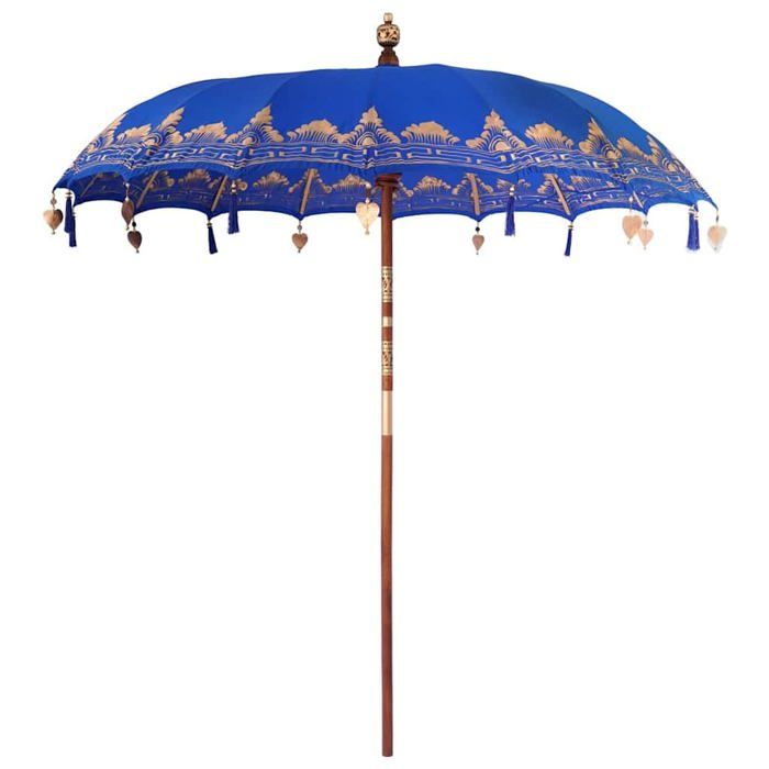 vidaXL Parasol Autre x 250 cm Coton et bois massif - vue 4