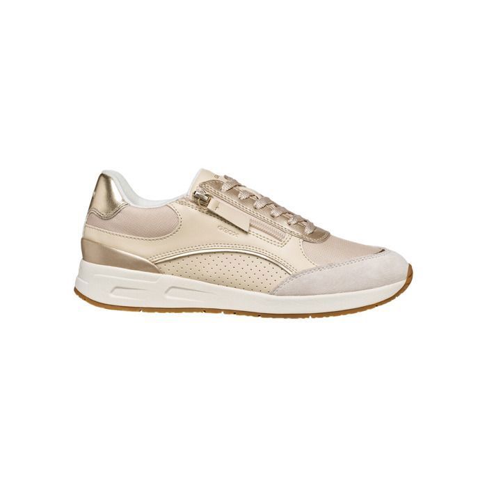 Geox Baskets - GEOX - Bulmya - Beige - Semelle ventilée (respirabilité) - Amorti coussiné - Adhérence caoutchouc