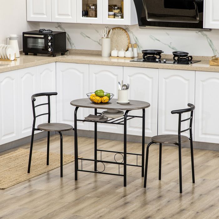Ensemble de 1 Table à Manger et 2 Chaises Table de Cuisine Noir 80x53x74 5 cm pour Petits Espaces Ensemble de 1 Table à Manger et 2 Chaises Table de Cuisine Noir 80x53x74 5 cm pour Petits Espaces