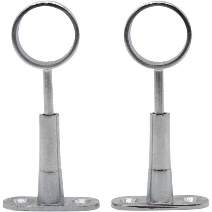 Support Tringle Penderie 2 Support pour Barre Penderie Rond Ø 25mm H 50 à 80mm Zinc -Aluminium Support Central de Tube