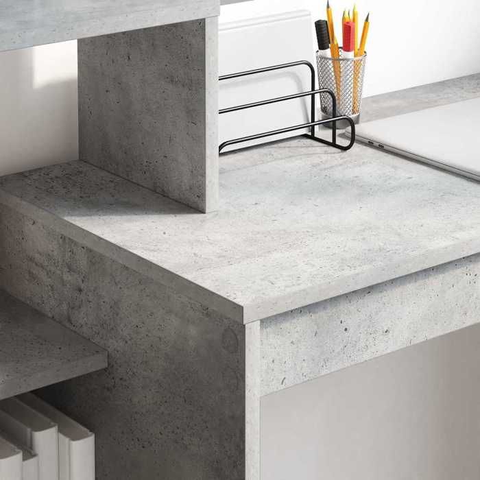 NEUF Gris MEUBLE de travail(Adulte/enfant) - Table dordinateur Gris béton 100x40x90cm - Bois dingénierie LH 88786511