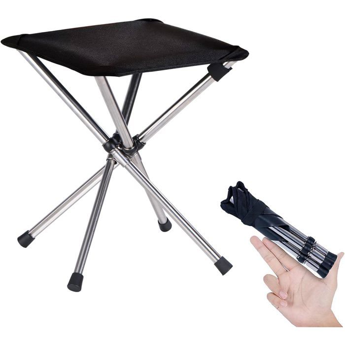 Tabouret pliant de camping - Belle commode - Compact et léger - Conception pliable - Tissu Oxford 1800D