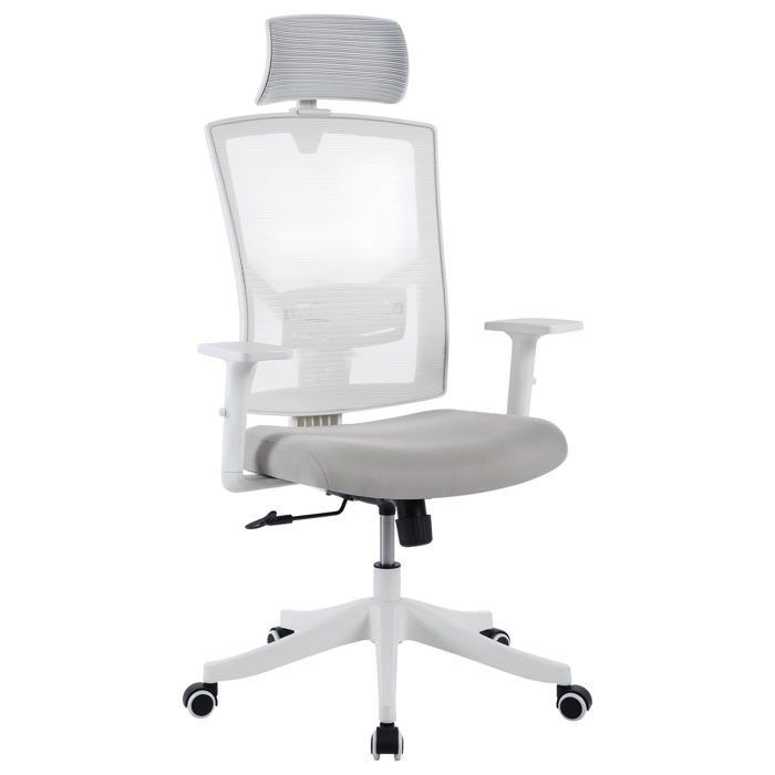 Fauteuil ergonomique - LUNSY - Soutien lombaire intégré - Appui-tête réglable - Dossier inclinable 90° à 120°