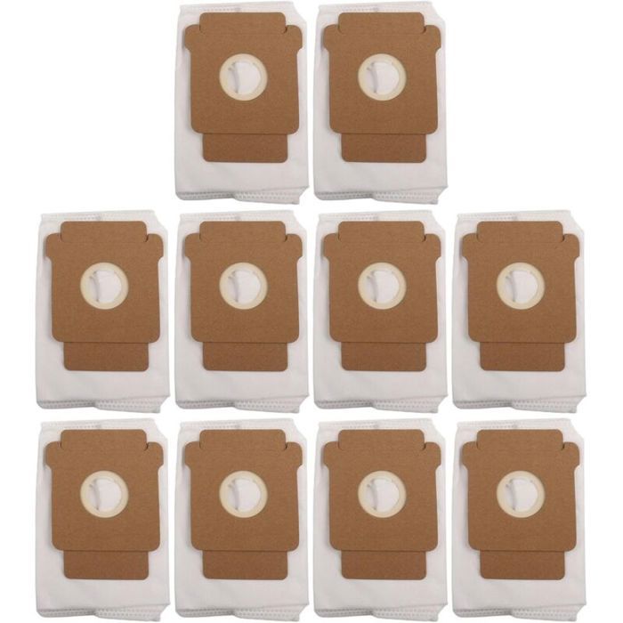 Lot de 10 sacs à poussière pour aspirateurs robots Roomba 105/Plus 405/Plus 505/Max 705/Combo 2 Essential capacité de 3 L fibre