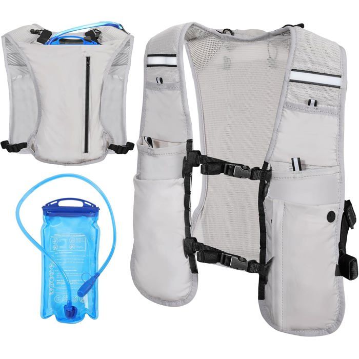 Gilet dhydratation pour course à pied - Unbrand - Vessie dhydratation 1 5L - Dimensions 43x41x3 cm - Tuyau 113 cm