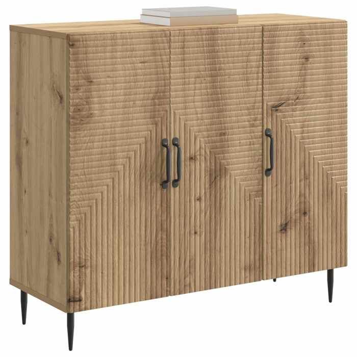 Buffet bas séjour{1 pièce}meuble de rangementdesign épuré Chêne artisanal 89 x 345 x 80 cm Bois dingénierie ynd54m68