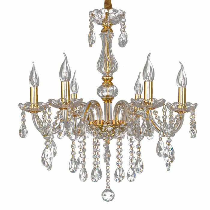 Suspension luminaire - Aueq - 6 têtes 220v lustre en cristal lampe de chambre villa or convient pour salle à manger/chambre à couc