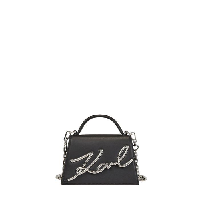 Karl Lagerfeld K/Signature - Petit sac bandoulière Noir-Nickel 240W3004-A1W30038-1AV Karl Lagerfeld K/Signature - Petit sac bandoulière Noir-Nickel 240W3004-A1W30038-1AV