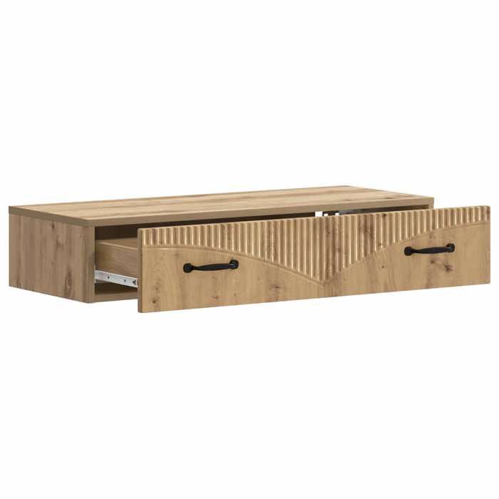 Table dappoint murale - Armoire suspendue - pour cuisine - bois dingénierie - chêne artisanal - 875x345x17 cm zyc22m991898