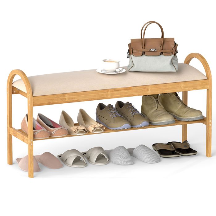 Banc à Chaussures COSTWAY en Bambou Espace Rangement Caché Meuble dEntrée 101 x 31 x 51 cm Blanc Banc à Chaussures COSTWAY en Bambou Espace Rangement Caché Meuble dEntrée 101 x 31 x 51 cm Blanc