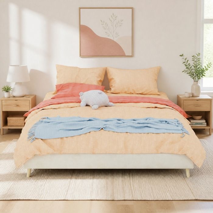 Structure de lit - ZEVKOR - 160×200 cm - Tissu velours beige - Structure métal - Sommier à lattes