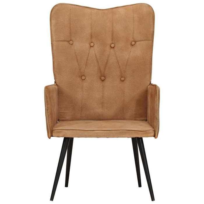 NEW Meuble de salon - vidaxl - Chaise à oreilles Marron Toile - Fauteuil simple{55x41x97 cm} 901495