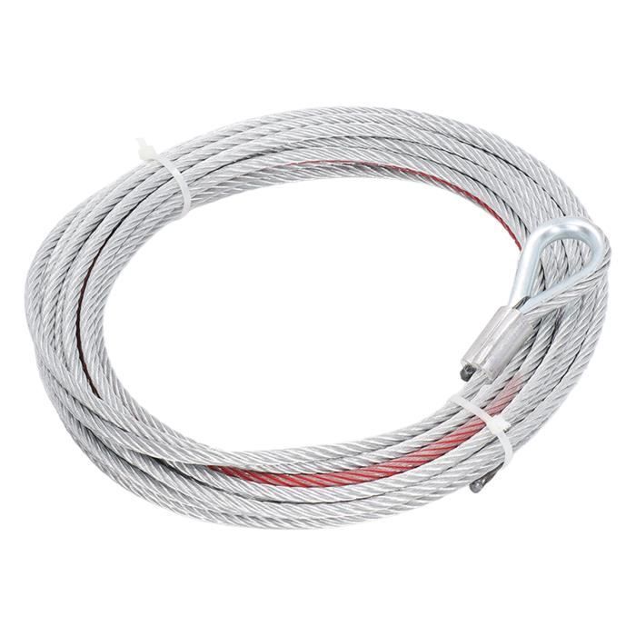 Ashata Câble de treuil de remorquage Câble d'acier inoxydable de fil de câble de treuil de 4500LBS longueur de 5.5mm de diamètre