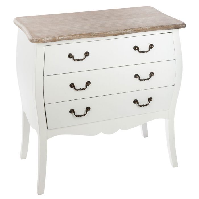 Atmosphera - Commode en bois Chrysa - L. 75 x H. 76 cm - Blanc Atmosphera - Commode en bois Chrysa - L. 75 x H. 76 cm - Blanc