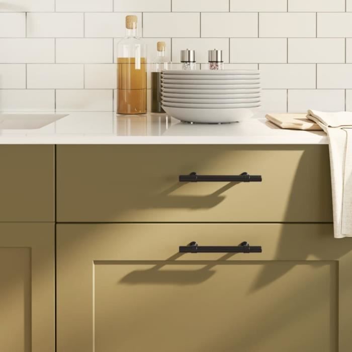 10 Pièces Poignées Espacement Des Trous De 128 Mm Noir Mat Poignées De Meubles Poignées De Placard Poignées De Cuisine Poignées De Tiroir | Leroy Merlin