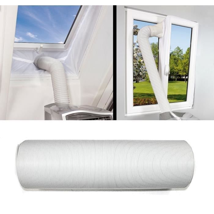 Tuyau Évacuation Air Climatiseur Mobile - PVC Souple 2m - Diamètre 13cm - Sens Anti-Horaire